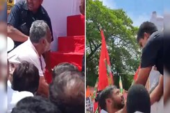 Video: Pappu Yadav, Kanhaiya Kumar Stopped From Boarding Van With Rahul Gandhi Video: Pappu Yadav, Kanhaiya Kumar Stopped From Boarding Van With Rahul Gandhi