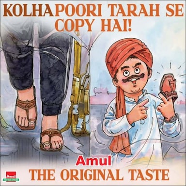 'Kolhapoori Tarah Se...' - Amul Shares Topical For Prada's Sandal Controversy