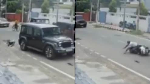पहले मारी टक्कर, फिर रिवर्स लेकर बुजुर्ग पर चढ़ाई थार, CCTV  में हैवानियत का मंजर कैद, आरोपी फरार