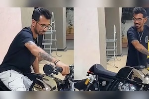 Cricketer Yuzvendra Chahal Revs Up Royal Enfield Continental GT 650- Watch His Reaction