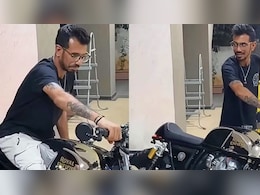 Cricketer Yuzvendra Chahal Revs Up Royal Enfield Continental GT 650- Watch His Reaction Cricketer Yuzvendra Chahal Revs Up Royal Enfield Continental GT 650- Watch His Reaction