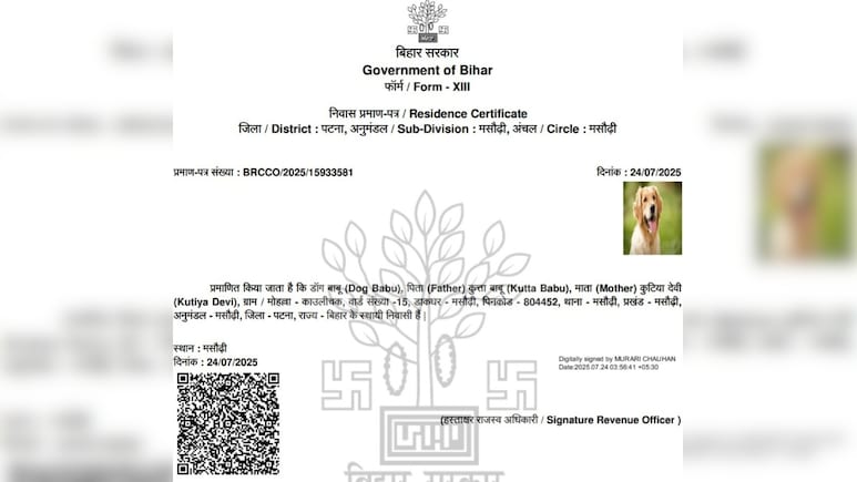 'Name: Dog Babu, Father: Kutta Babu': A Residence Certificate In Bihar