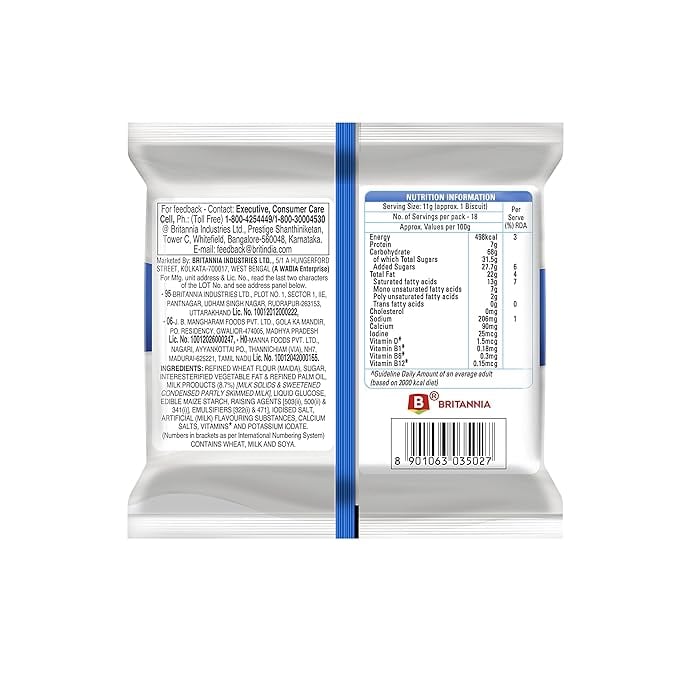 Britannia Milk Bikis Cream ingredients list. Photo: Amazon Britannia Milk Bikis Cream ingredients list. Photo: Amazon