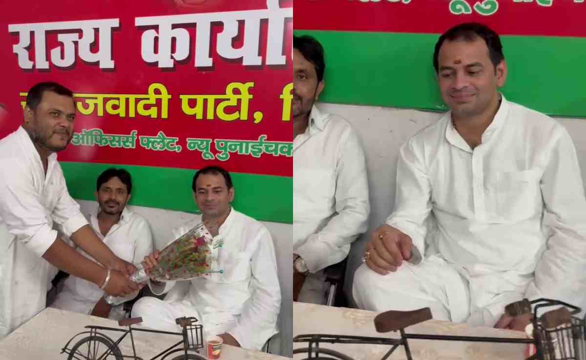 क्या बिहार में साइकिल पर सवार होंगे तेज प्रताप? सपा कार्यालय पहुंचने से अटकलें तेज