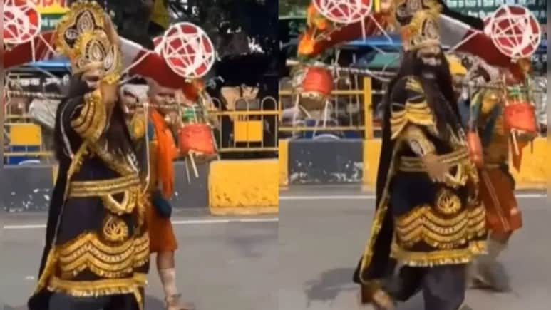 भगवान भोलेनाथ को खुश करने के लिए कांवड़ ले जाते दिखा रावण, लंकेश का वीडियो वायरल