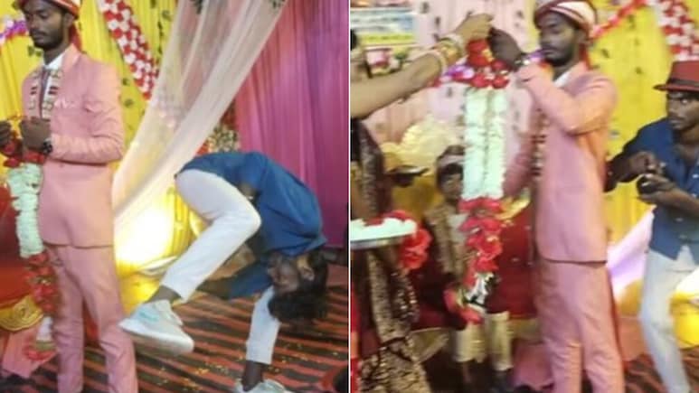 दूल्हा-दुल्हन एक दूसरे को पहना रहे थे जयमाला, फोटो लेने के लिए फोटोग्राफर ने बनाया ऐसा एंगल, हंसते-हंसते लोटपोट हुए लोग