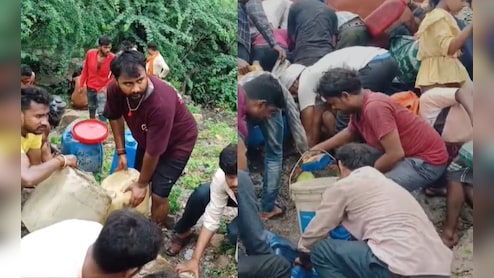 Video: डीजल से भरा टैंकर पलटा, ड्रम-बाल्टी लेकर भागने लगे लोग, तेल लूटने के लिए मच गई होड़ 
