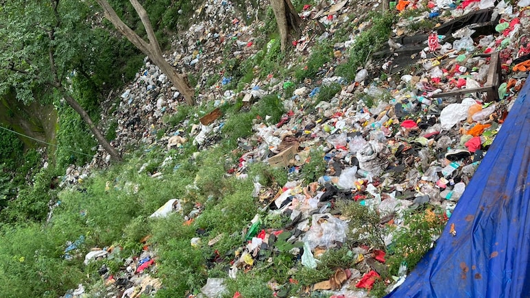 ग्राउंड रिपोर्ट: मनसा देवी मंदिर के पहाड़ पर लगा कूड़े का अंबार, नेशनल पार्क बना डंपिंग जोन 