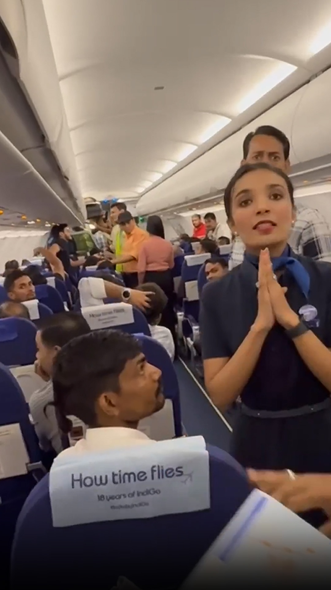 Video: Fliers Agitated Over IndiGo Flight Delay, Air Hostess Folds Hands