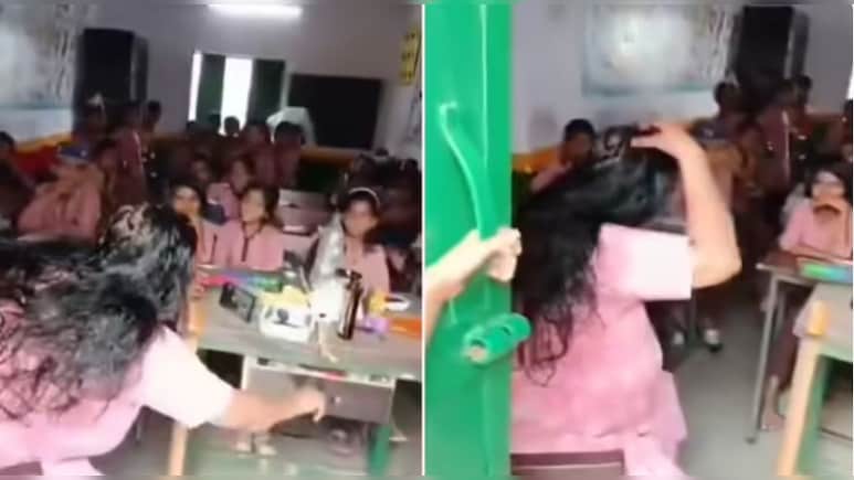 क्लासरूम में गाने सुनते हुए हेडमास्टर की हेड मसाज, बुलंदशहर की घटना ने मचाया बवाल क्लासरूम में गाने सुनते हुए हेडमास्टर की हेड मसाज, बुलंदशहर की घटना ने मचाया बवाल