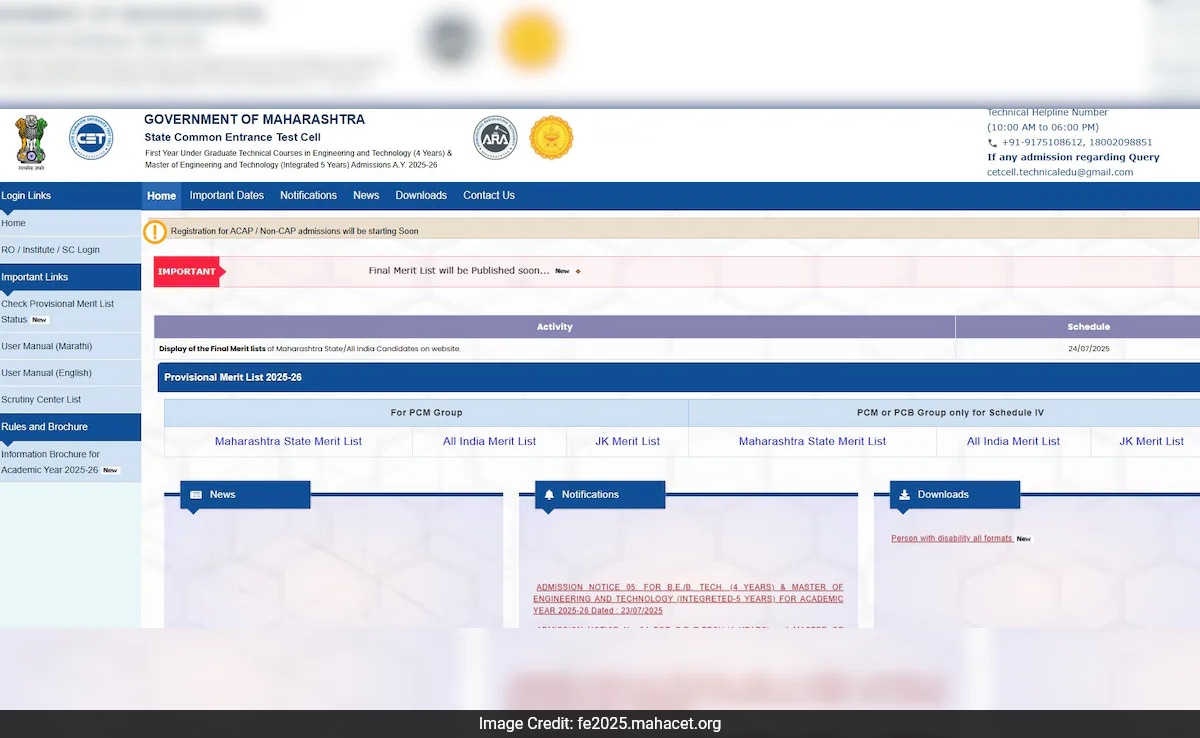 Maharashtra MBA Final Merit List 2025 The State Common Entrance