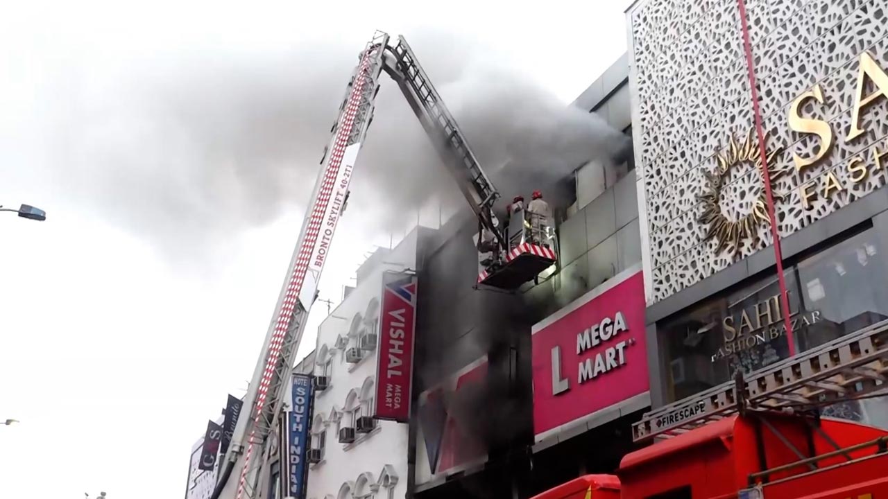 Man Found Dead In Lift After Fire At Vishal Mega Mart In Delhi's Karol Bagh