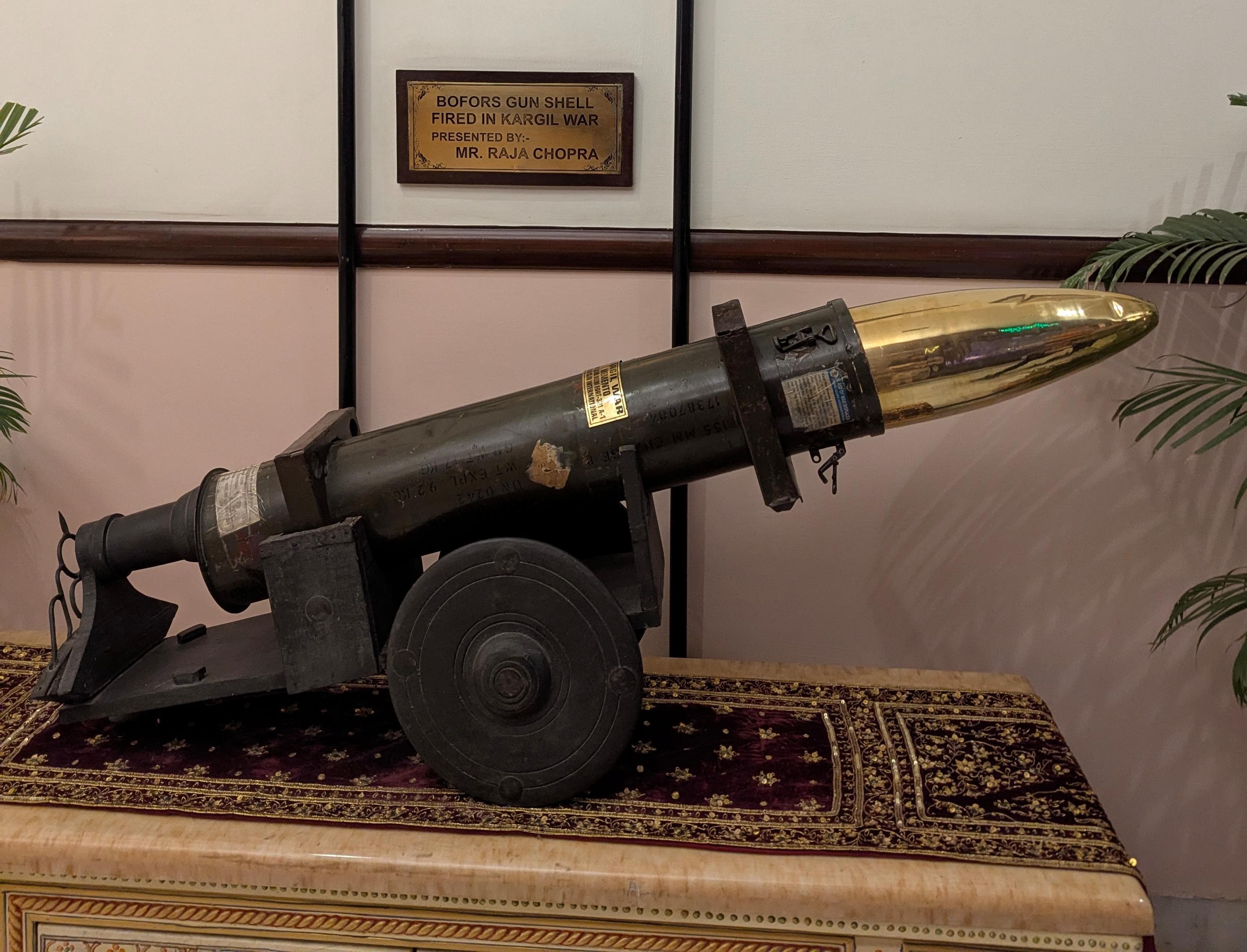 A Bofors gun shell fired in Kargil War at Noormahal. Photo: Author A Bofors gun shell fired in Kargil War at Noormahal. Photo: Author