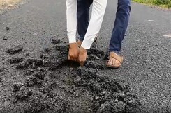 Man Tears Apart Month-Old Road By Hand In Maharashtra's Nanded Man Tears Apart Month-Old Road By Hand In Maharashtra's Nanded