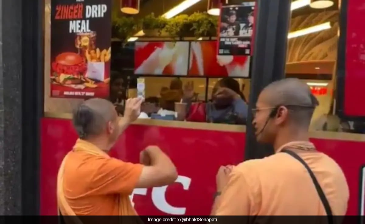 ISKCON Reacts To Video Of Man Eating Chicken Inside Its Pure Veg Restaurant