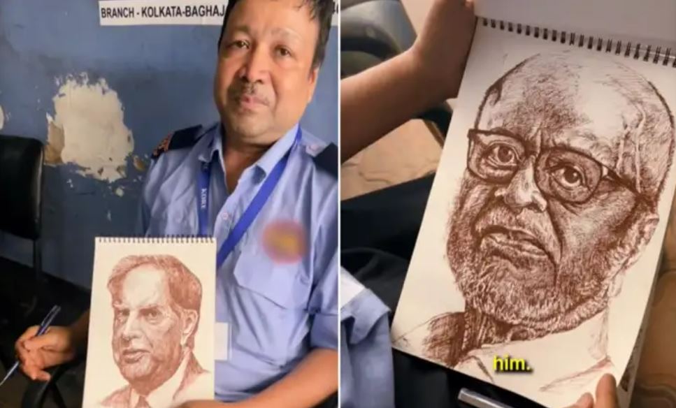 पेट की खातिर स्केचिंग छोड़ी, पर हुनर अब भी जिंदा है...गार्ड की वर्दी में छिपे आर्टिस्ट अंकल की वायरल कहानी