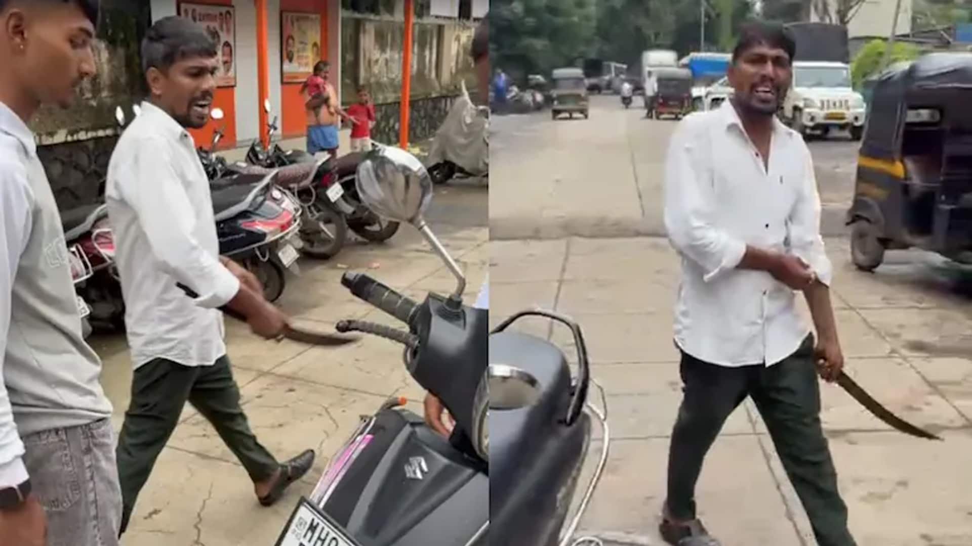 Shinde Sena Leader Pulls Out Sword Over Parking Dispute Near Mumbai