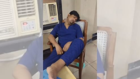 Foot On Table, Doctor Fast Asleep In Front Of AC. Patient Bleeds To Death