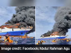 Passengers Jump Into Sea As Massive Fire Engulfs Ferry With 280 Onboard Near Indonesia, 5 Dead