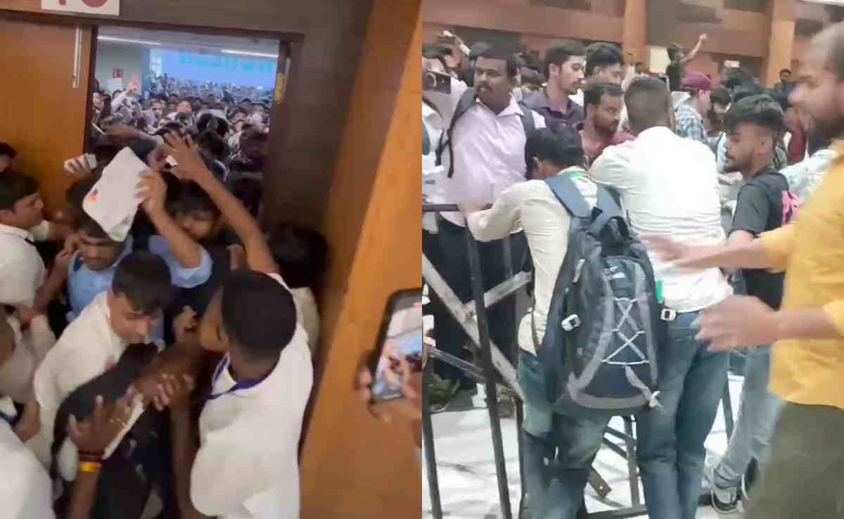 कांग्रेस के रोजगार मेले में बेरोजगारों का रेला... धक्का मुक्की, बैरिकेडिंग टूटी; पटना में बेकाबू हुई भीड़, VIDEO