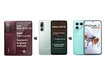 Redmi Note 14 SE 5G vs Tecno Pova 7 Pro vs Samsung Galaxy M36 5G: देखें कौन है बेस्ट