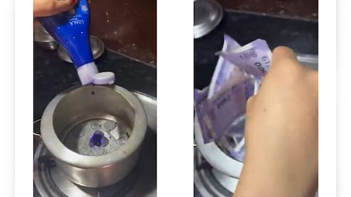 VIDEO: महिला ने कुकर में डाले सिक्के और निकल आए नीले-नीले नोट