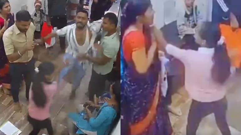 रिसेप्शनिस्ट ने ही पहले युवक की रिश्तेदार महिला को मारा था थप्पड़, नए CCTV से आया मामले में ट्विस्ट रिसेप्शनिस्ट ने ही पहले युवक की रिश्तेदार महिला को मारा था थप्पड़, नए CCTV से आया मामले में ट्विस्ट