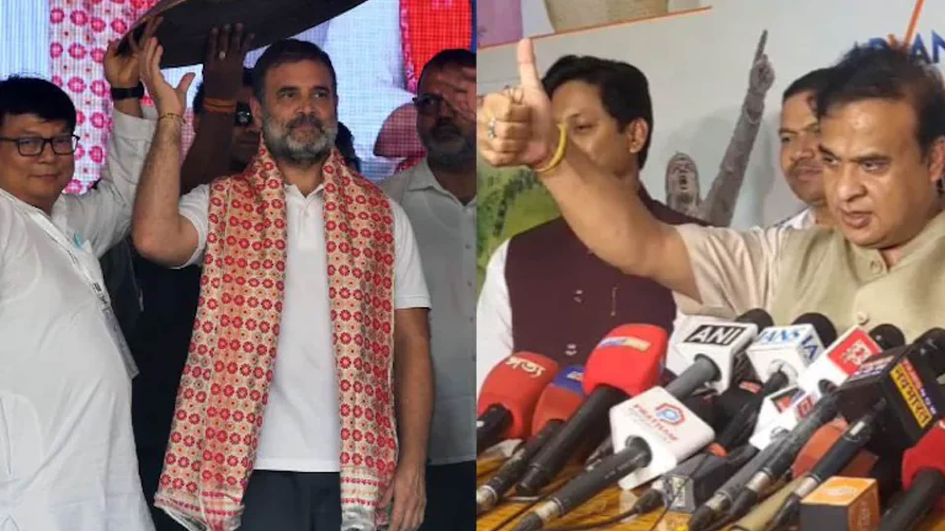 Himanta Sarma's Viral Gesture After Rahul Gandhi's "Will Go To Jail" Claim