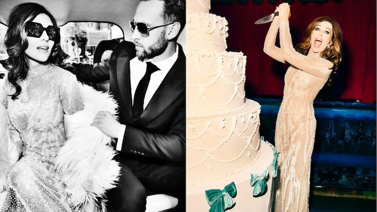 Elizabeth Hurley's Sequinned Gaurav Gupta Gown Runs High On Old Hollywood Glam Elizabeth Hurley's Sequinned Gaurav Gupta Gown Runs High On Old Hollywood Glam