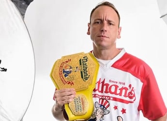 Joey Chestnut Wins Nathan's Hot Dog Eating Contest With Record-Breaking Feat Joey Chestnut Wins Nathan's Hot Dog Eating Contest With Record-Breaking Feat