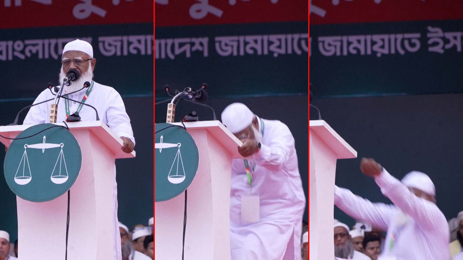 Bangladesh Jamaat-e-Islami Chief Faints Twice Mid-Speech In Dhaka Rally