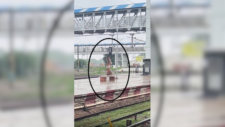 Elderly Man Spotted Doing Yoga In Rain On Railway Platform, Internet Calls It "Aura Farming"