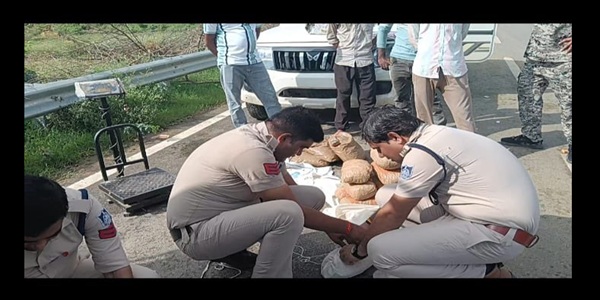 Bhind Police: भिंड में नशे के खिलाफ एक्शन; ऑनलाइन शॉपिंग कंपनी के ट्रक से 23 किलो गांजा पुलिस ने पकड़ा