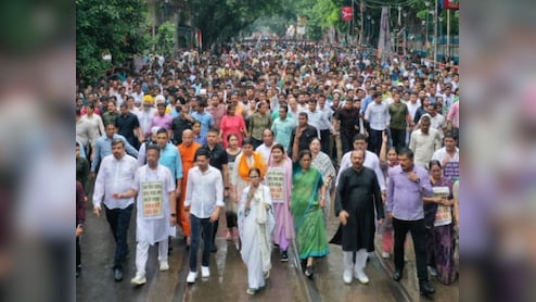 Mamata Banerjee's March In Rain Over 'Harassment' Of Bengali Migrants