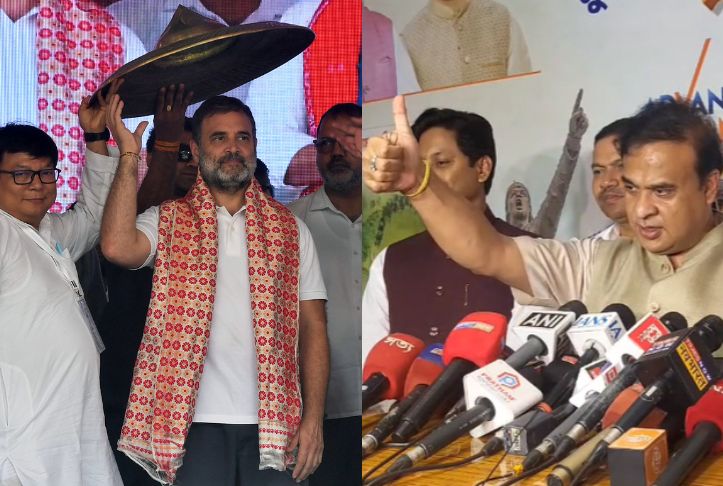 Himanta Sarma's Viral Gesture After Rahul Gandhi's "Will Go To Jail" Claim