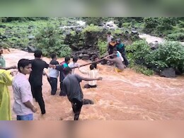 Video: Locals Form Human Chain Across Maharashtra Waterfall To Rescue 7 Men