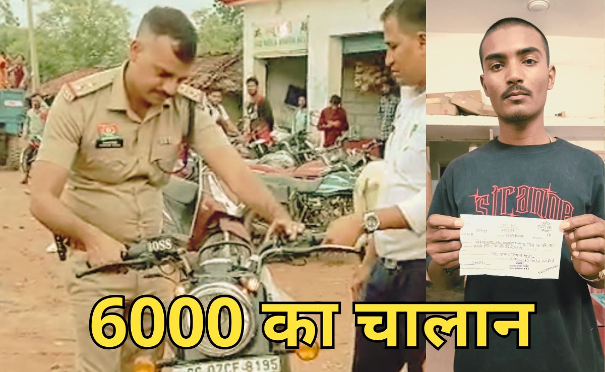 Bullet में मॉडिफाइड साइलेंसर लगाकर शेखी बघार रहा था युवक, ट्रैफिक पुलिस ने काटा 6000 रुपए चालान