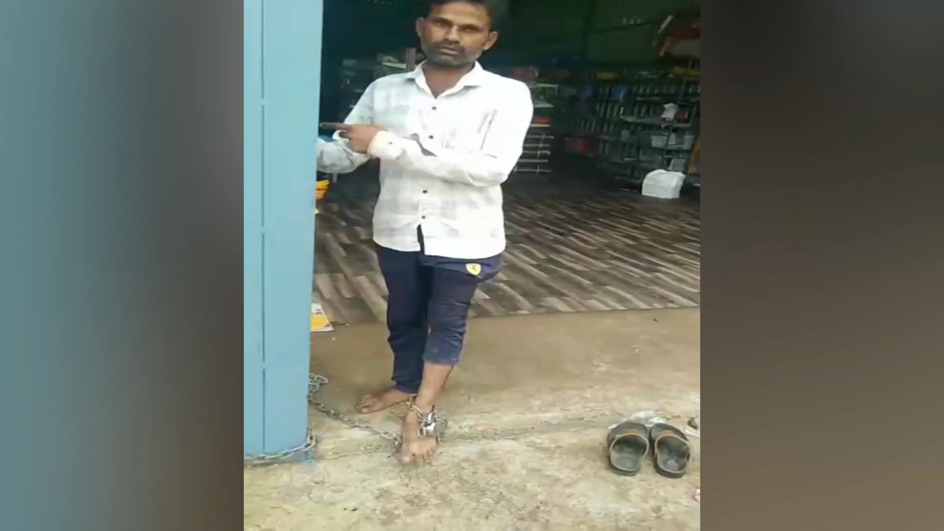 Man Chained To Iron Pole Over Rs. 20,000 Loan In Karnataka