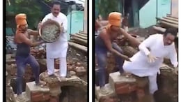 Video: Social Worker's Photo Op Goes Wrong At Temple Site, Falls Into Pit