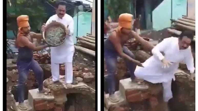 Video: Social Worker's Photo Op Goes Wrong At Temple Site, Falls Into Pit