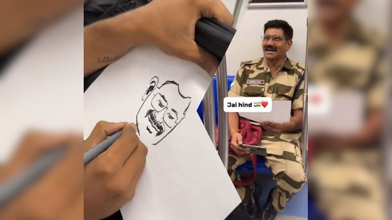दिल्ली मेट्रो में लड़के ने CISF जवान का स्केच बनाकर किया गिफ्ट, मिलियन डॉलर स्माइल ने जीत लिया दिल