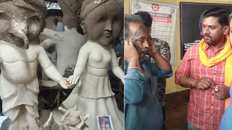 Indore में मॉडर्न शैली में गणेश प्रतिमा बनाने पर बवाल, बजरंग दल के कार्यकर्ताओं ने कलाकारों को पोती कालिख, 3 मूर्तिकारों पर FIR दर्ज