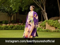 Purple Seems Nice To Keerthy Suresh While Sporting A Maxi Dress And Trench Coat, And We Can't Disagree