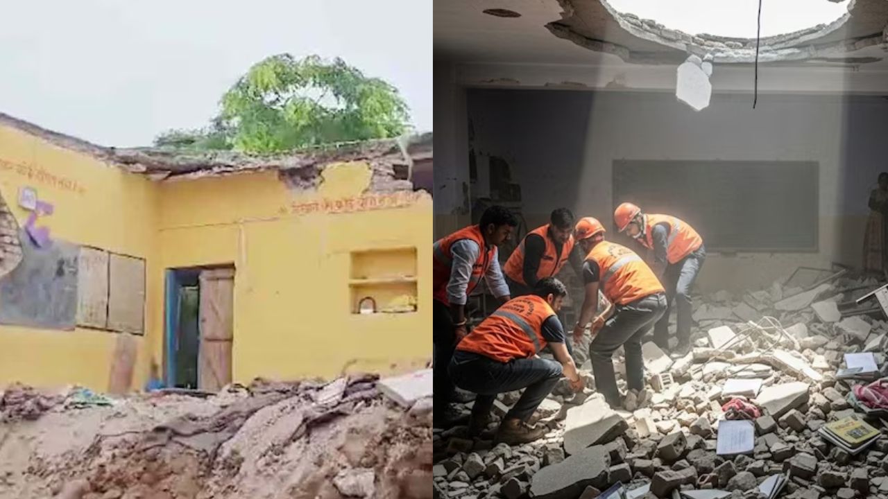 झालावाड़ के बाद जारी जर्जर स्कूलों के गिरने का सिलसिला...करौली,सिरोही के बाद भीलवाड़ा में भी गिरी स्कूल की छत