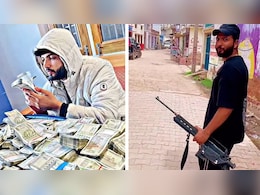 भरतपुर में सरपंच के बेटे की 'दादागिरी', थाने में राइफल के साथ बनाई रील; नोटों से भरे बैग का VIDEO शेयर किया