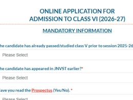 JNVST Class 6 Admission 2026: बढ़ गई एडमिशन के लिए रजिस्ट्रेशन की तारीख, cbseitms.rcil.gov.in पर करें आवेदन JNVST Class 6 Admission 2026: बढ़ गई एडमिशन के लिए रजिस्ट्रेशन की तारीख, cbseitms.rcil.gov.in पर करें आवेदन