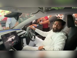 Maharashtra Deputy CM Eknath Shinde Takes Ride In Tesla Model Y: Watch Video Maharashtra Deputy CM Eknath Shinde Takes Ride In Tesla Model Y: Watch Video