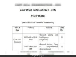 UPSC CAPF Exam 2025 Time Table Released, Exam On This Date UPSC CAPF Exam 2025 Time Table Released, Exam On This Date