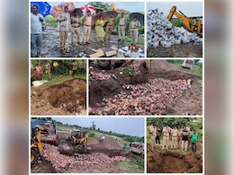 MP Police: धार पुलिस ने एक दिन में 2.38 करोड़ रुपये के 69 हज़ार लीटर शराब को किया नष्ट, बुलडोजर से कर दिया दफन