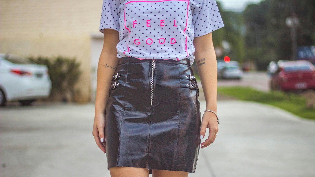 Try on different skirt lengths to find what gives your body the best structure and silhouette